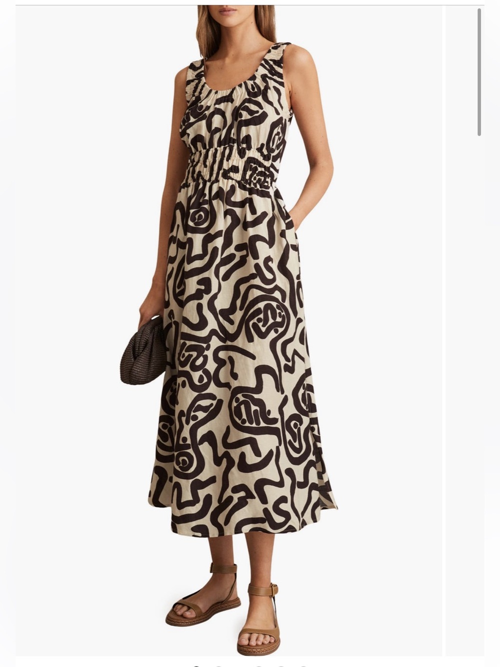 New With Tags Reiss Amari Linen Blend Maxi Sundress Sz 4